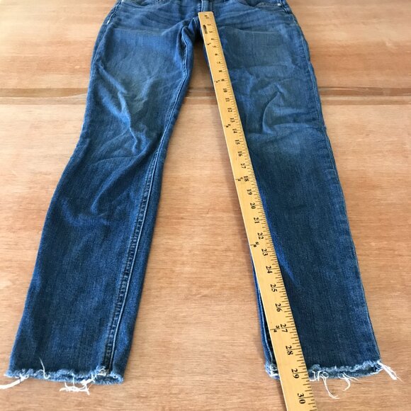 Rag & Bone Cate Mid Rise Skinny Jeans Women 27 Blue Raw Hem Medium Wash Stretch - Picture 7 of 13